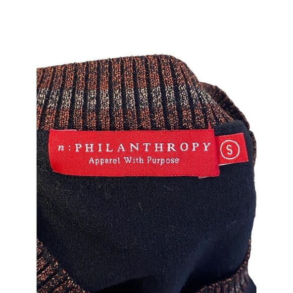 N: Philanthropy Womens Black Short Sleeve Designer Crew Neck Bodysuit Small - Picture 4 of 7